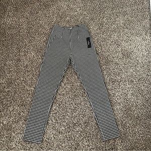 NWT Lulus Plaid Reputation Black and White Gingham High-Waisted Pants | Size: S